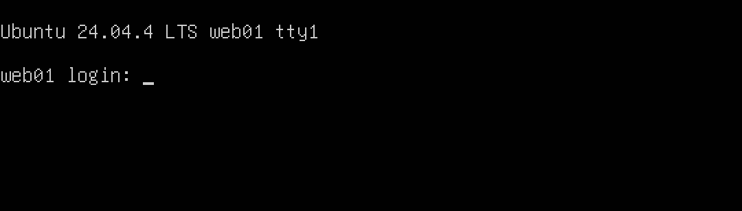 Ubuntu console after restore, login prompt reached